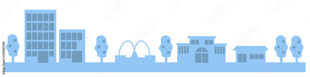 シンプルな街並みのイラスト シンプルな街並みのイラスト