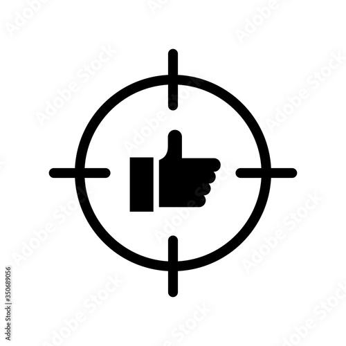 hand like social media with target silhouette style