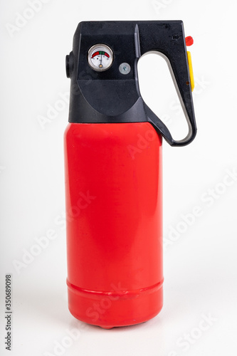 A small fire extinguisher to extinguish a fire in passenger cars. Fire accessories on the car