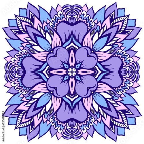 Flower mandala in soft purple. vector illustration