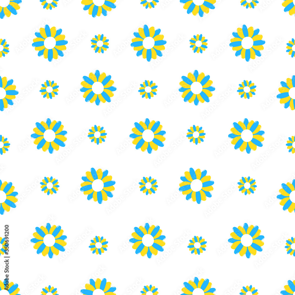 Colourful vector pattern with flowers.On White background. Colourful vector pattern with flowers.On White background.