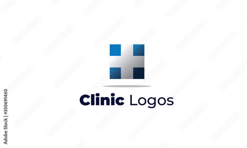 Obraz premium clinic logos can also for clinic logos, medical logo, eye specialist clinic, health care, dental clinic, beauty clinic, drugstore, pharmacy, Nutritionists, Nurses, midwife designed with a modern