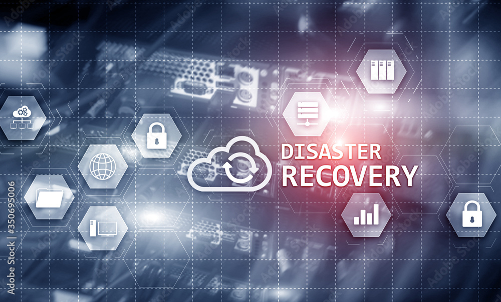 Disaster Recovery on provider background. Backup of your business. Project 2020.