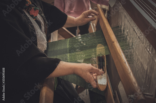 photo to a traditional Galician weaver, Spain.