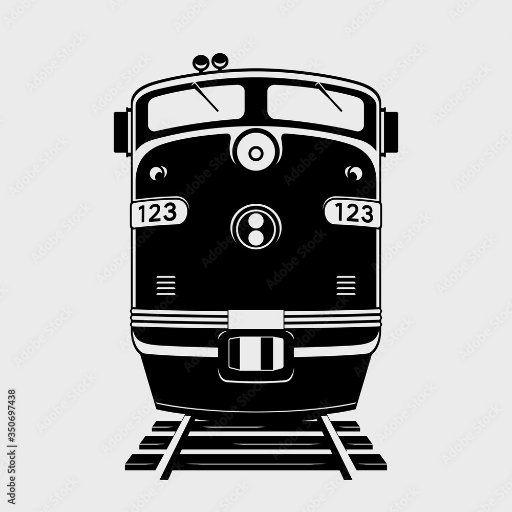 Vector train icon. Silhouette of Stock Vector Adobe Stock