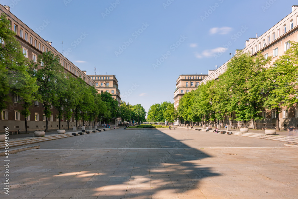 Krakow. Communist Architecture Of Nowa Huta, Central Square Stock Photo ...