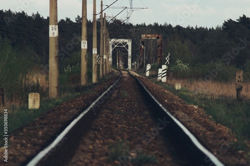 Zdjęcie wzdłuż torów, wiosna, Podlaskie Polska 