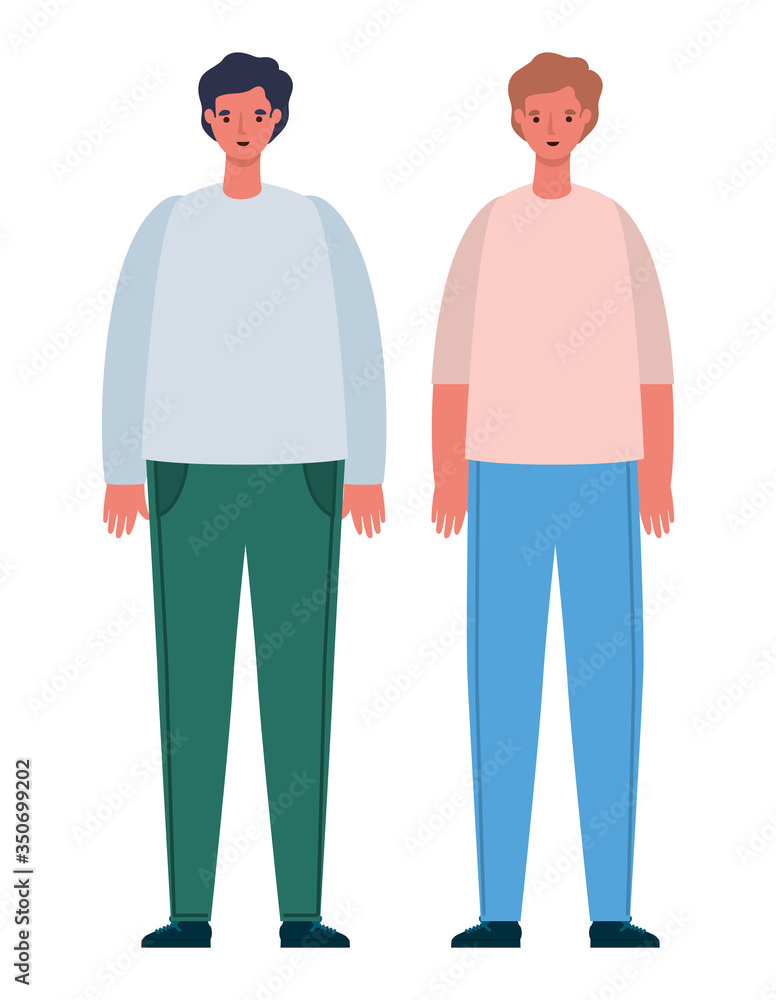 Men avatars cartoons vector design