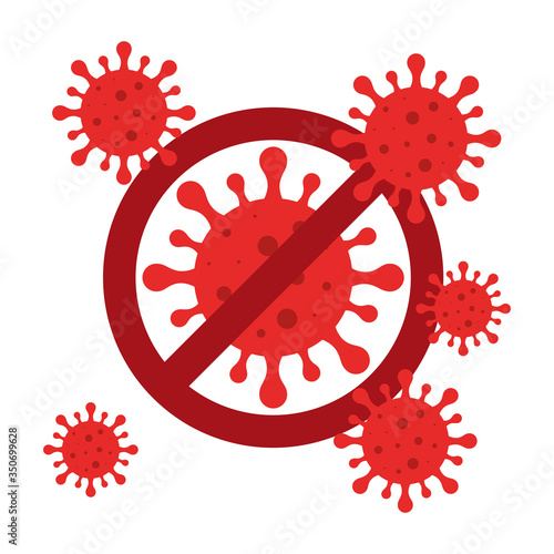 campaign of stop 2019 ncov with particles vector illustration design