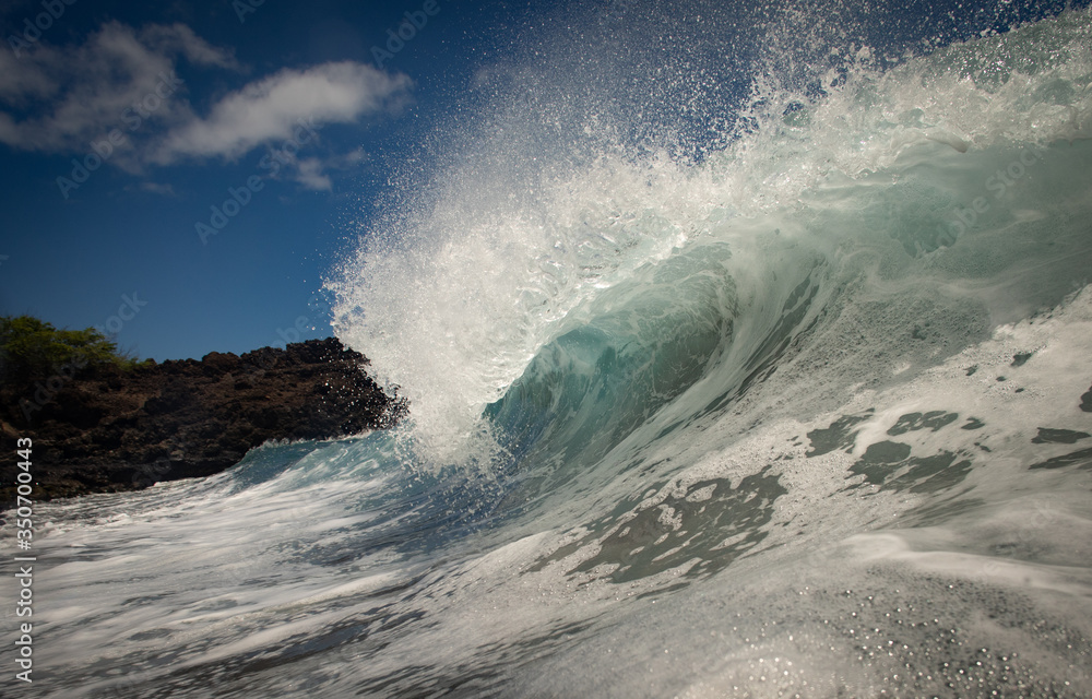 Naklejka premium Wave action in Hawaii