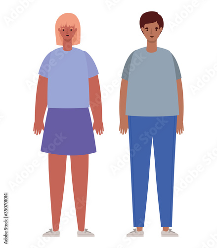 Woman and man avatar cartoon vector design © grgroup