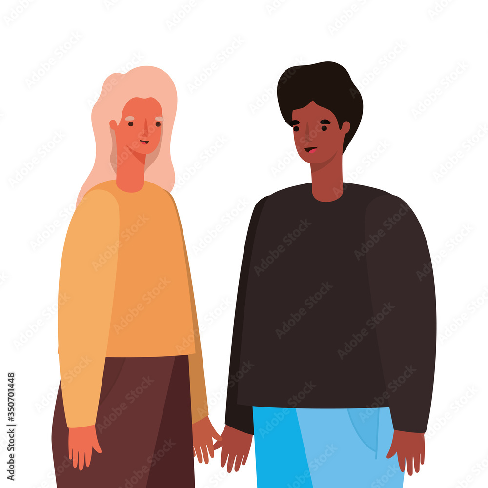 Woman and man avatar cartoon vector design Woman and man avatar cartoon vector design