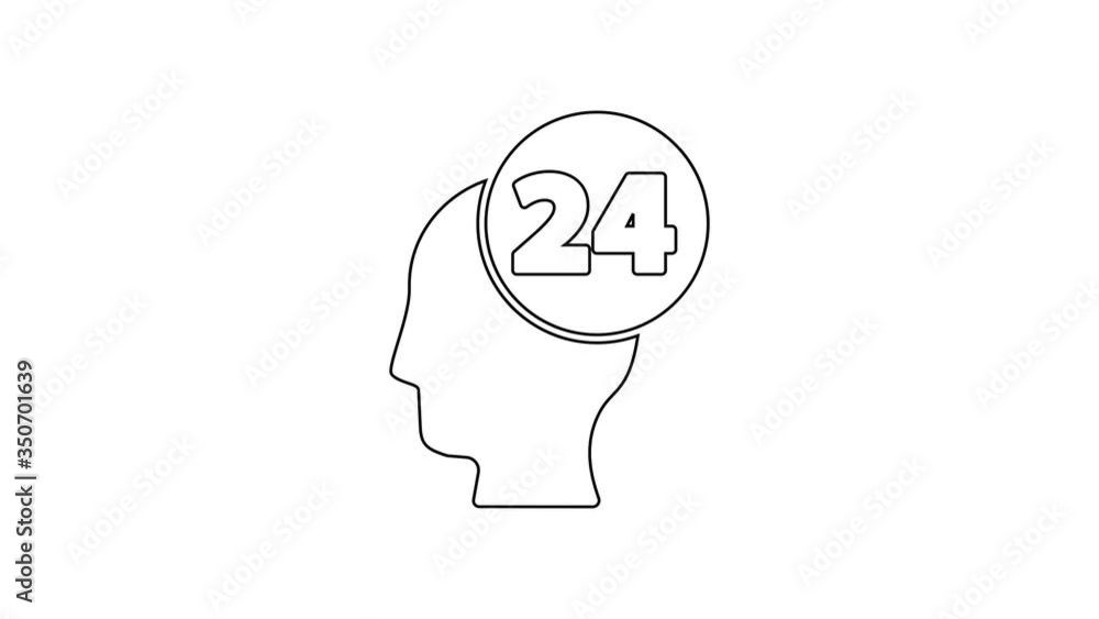 Black line Support operator in touch icon isolated on white background. Concept for call center, client support service. 4K Video motion graphic animation Black line Support operator in touch icon isolated on white background. Concept for call center, client support service. 4K Video motion graphic animation