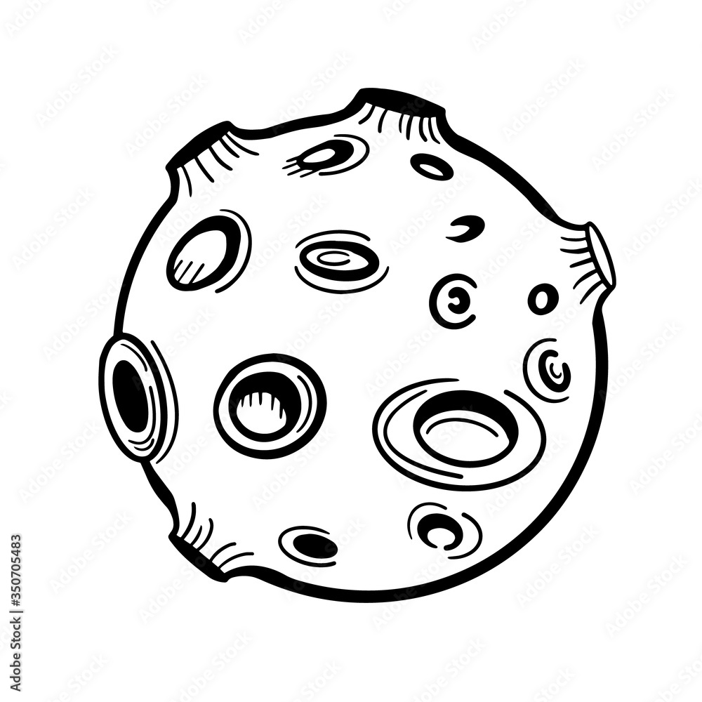 Moon. Vector doodle style doodle. Planet icon Moon. Vector doodle style doodle. Planet icon