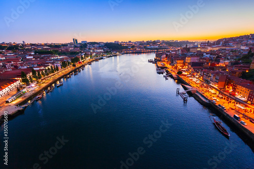 Douro river aerial panoramic view  Porto