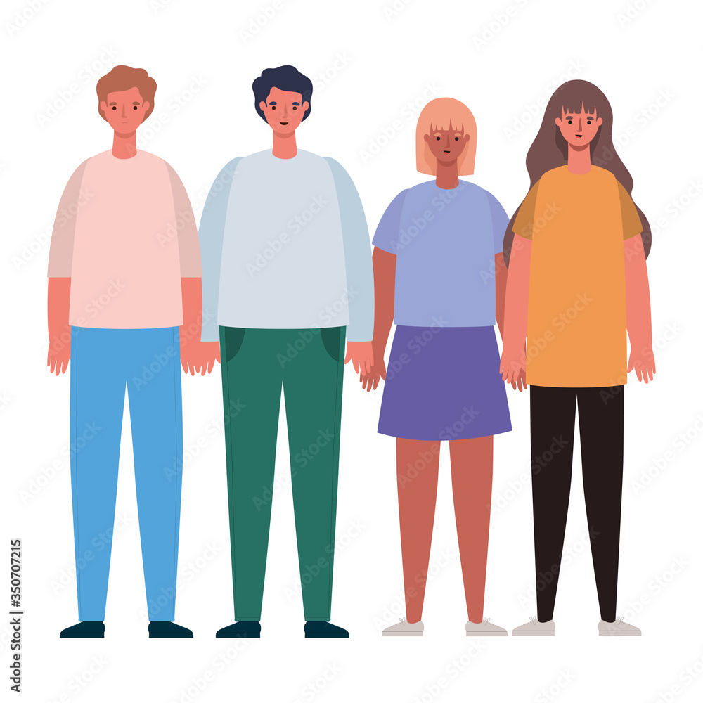 Women and men avatars cartoons vector design Women and men avatars cartoons vector design