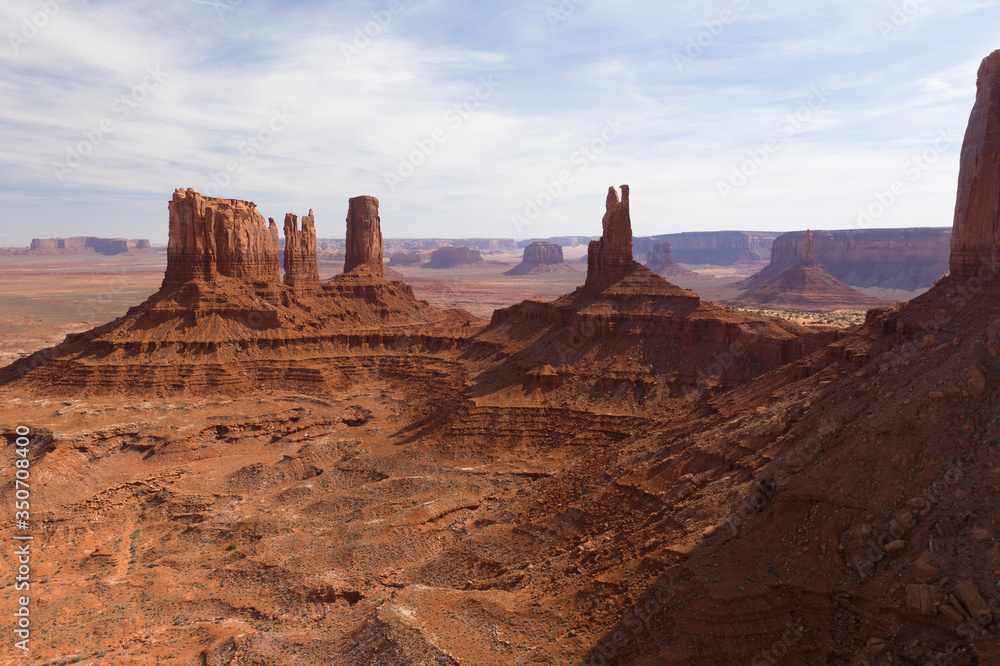Aerial Panoramas of Desert Landscape of Iconic Monument Valley i Aerial Panoramas of Desert Landscape of Iconic Monument Valley i