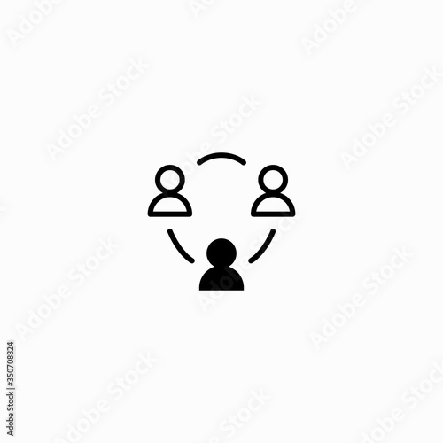 social distance icon flat vector logo design trendy photo