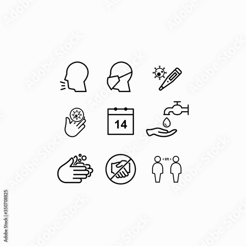 corona virus prevention icon flat vector logo design trendy
