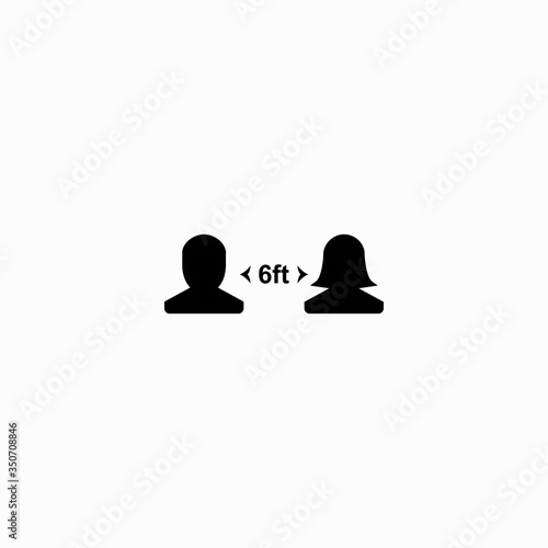 social distance icon flat vector logo design trendy photo