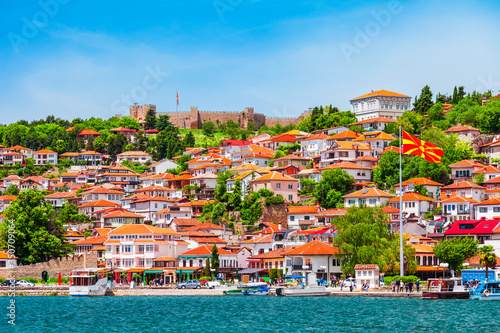 Fotografie Lake Ohrid and Ohrid city, Macedonia