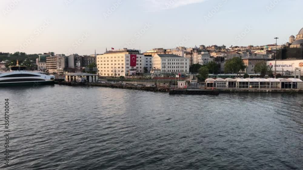 Istanbul, Turkey - May 19, 2020: Eminönü at sunrise in the morning. Istanbul, Turkey - May 19, 2020: Eminönü at sunrise in the morning.
