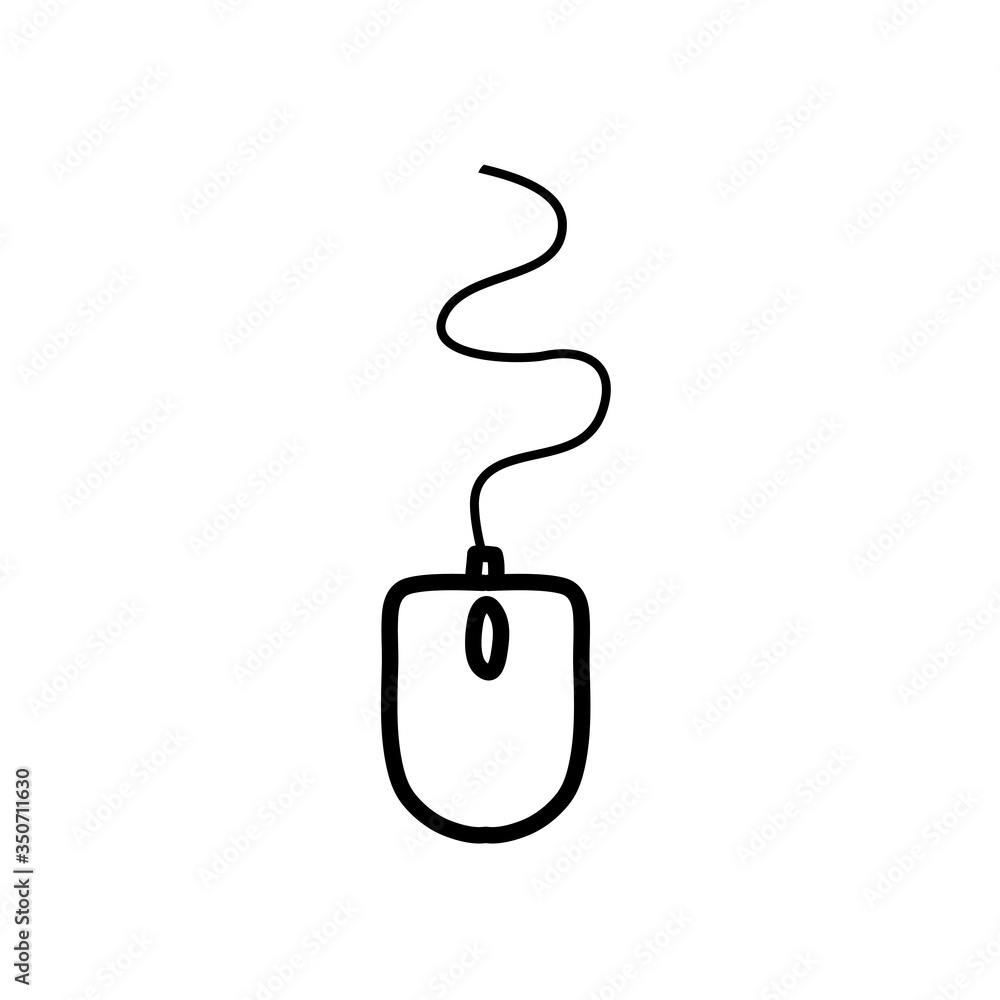 mouse device icon, line style mouse device icon, line style