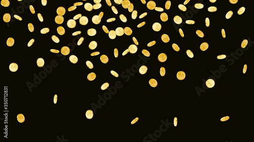 Falling coins background. Casino jackpot or win concept.