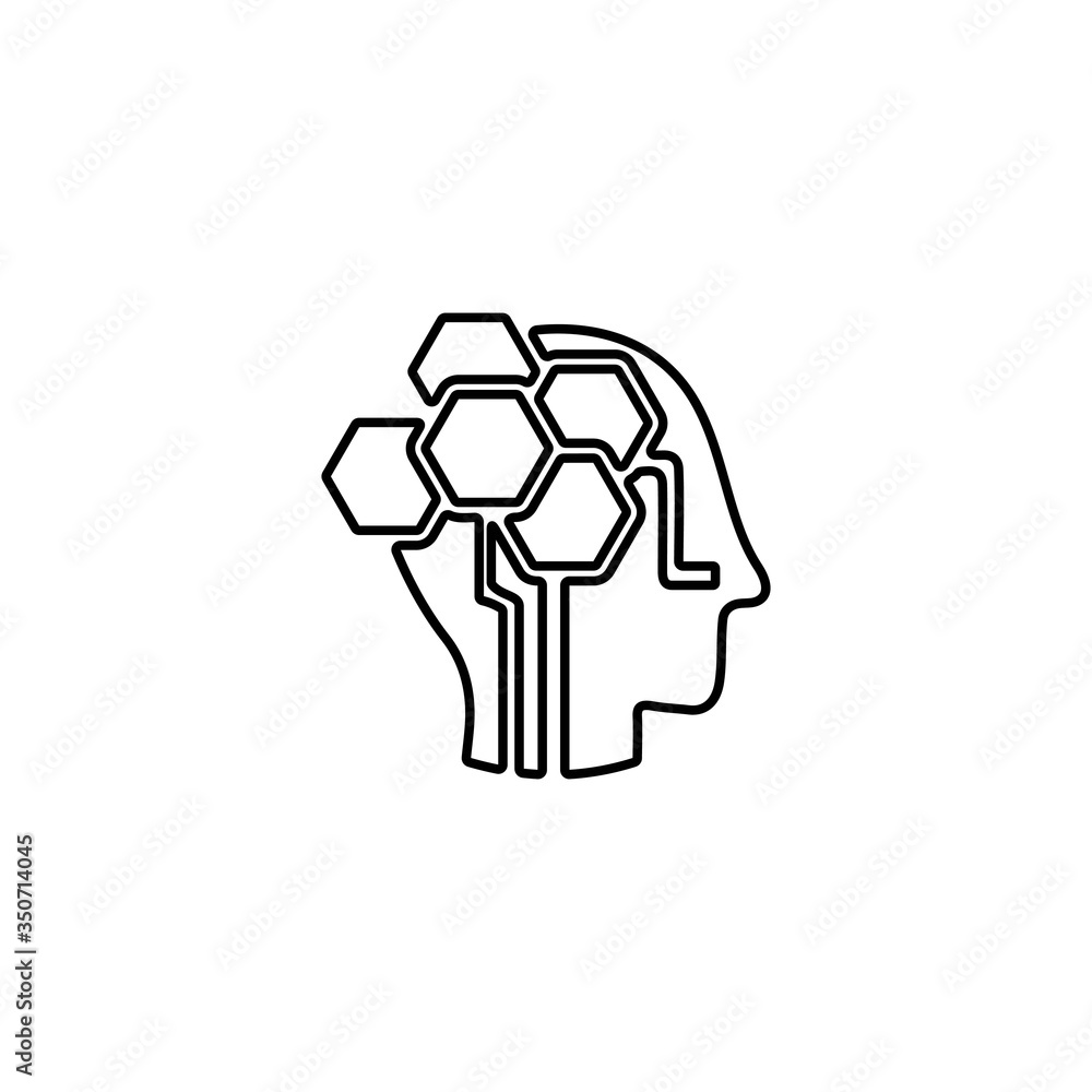 Fototapeta premium Robotics human brain sign. Artificial intelligence symbol.
