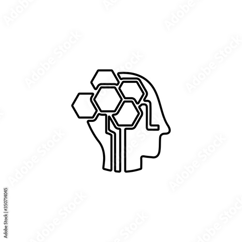 Robotics human brain sign. Artificial intelligence symbol.
