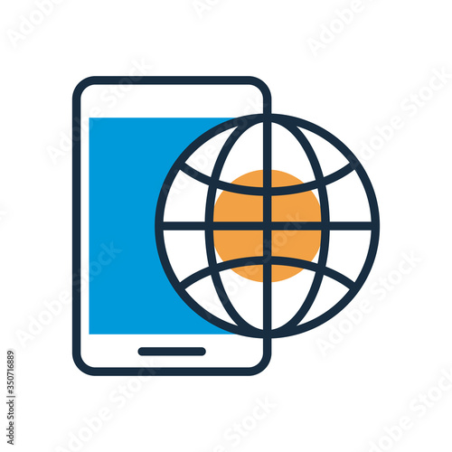 smartphone with sphere browser fill style