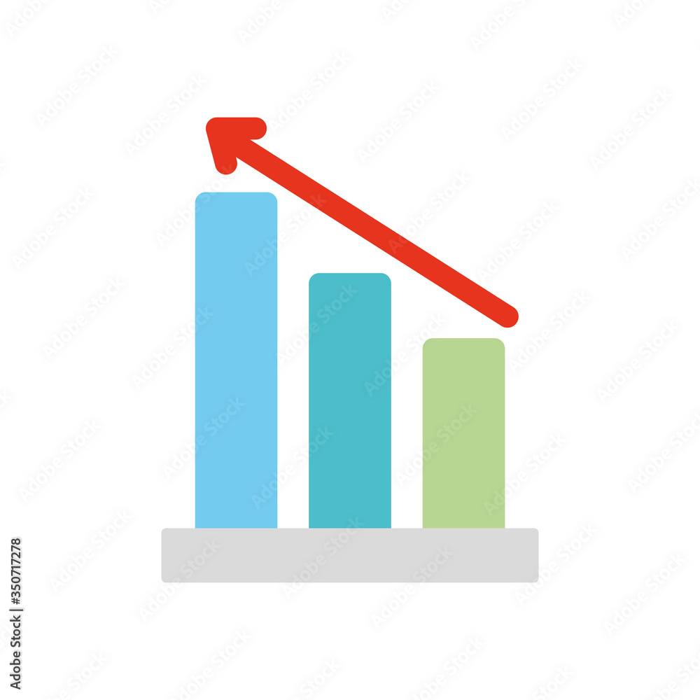 graphic bar chart icon, flat style graphic bar chart icon, flat style