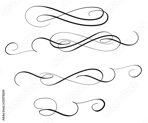 Isolated calligraphic swash ornament flourish vector drawing