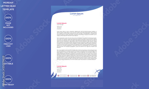 Abstract business modern letterhead template & A4 paper Size