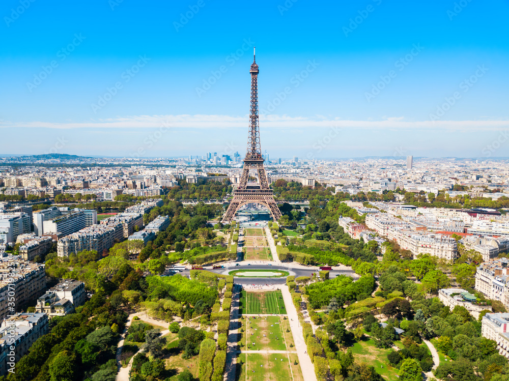 Eiffel Tower aerial view, Paris