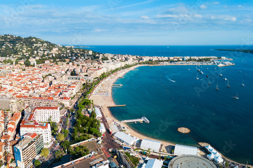 Cannes aerial panoramic view  France