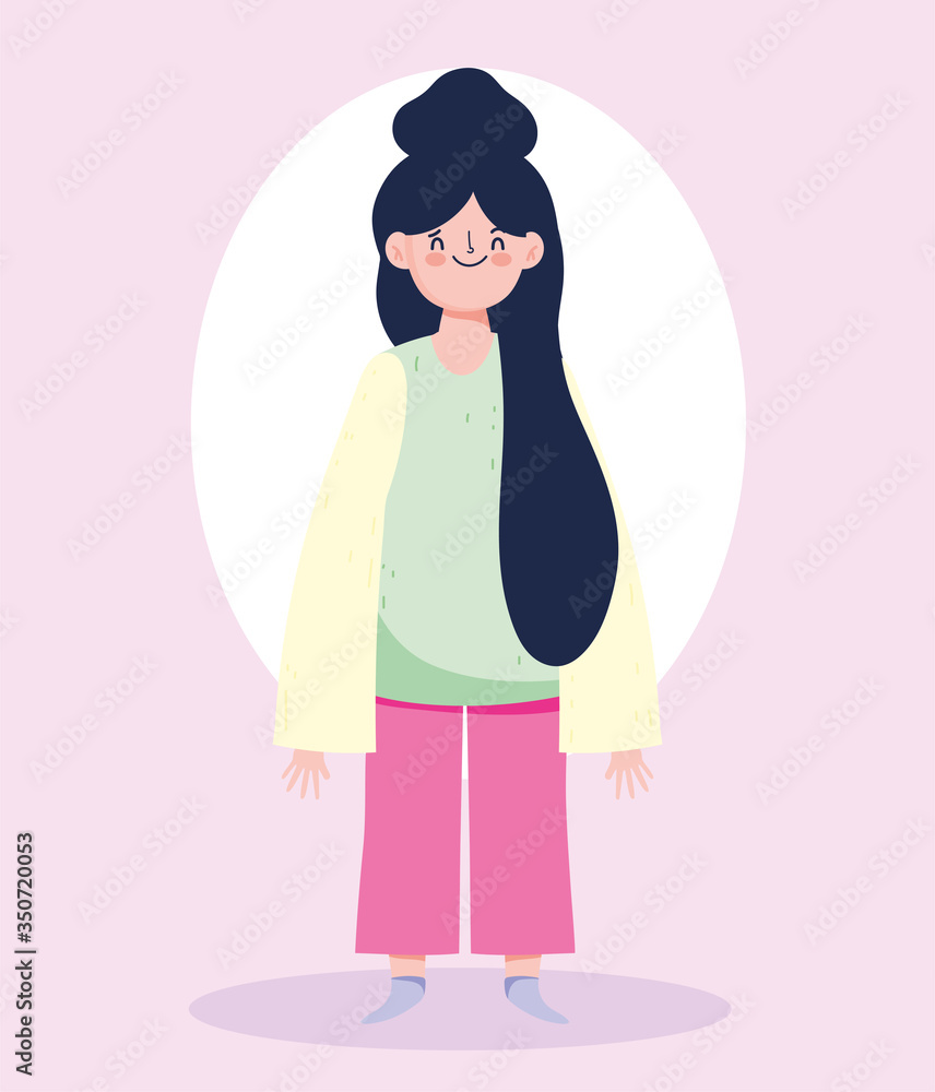 avatar woman with black hair vector design avatar woman with black hair vector design