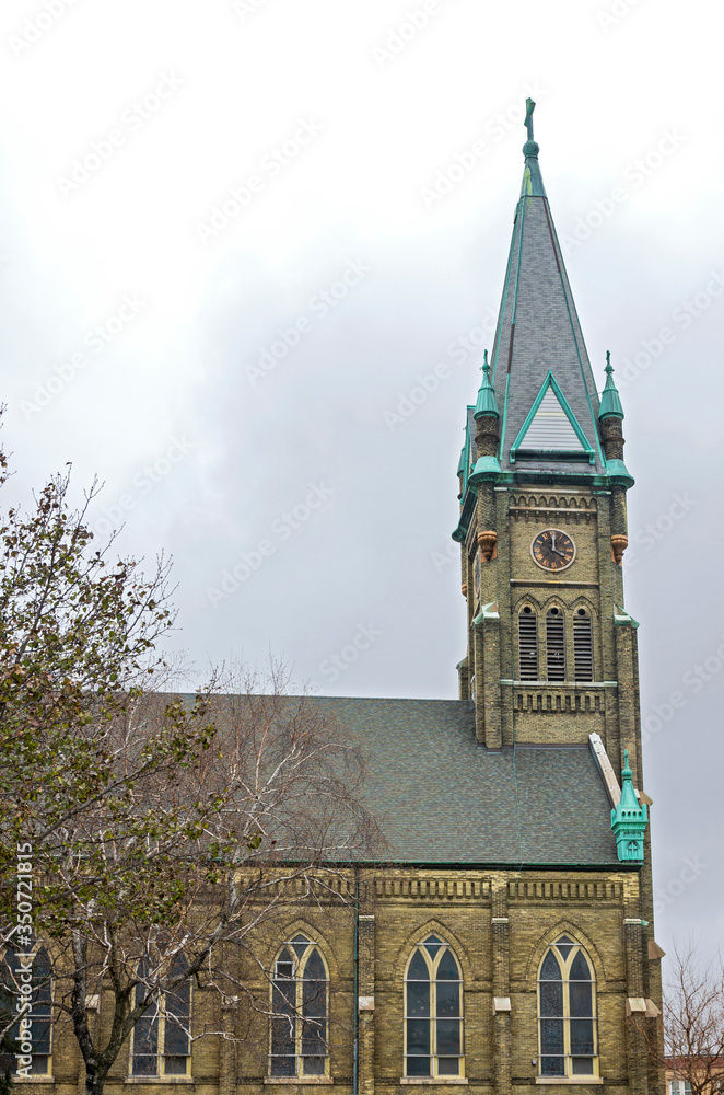 landmark church tower and nave in milwaukee