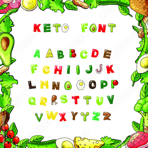 Vector illustration font text for ketogenic diet