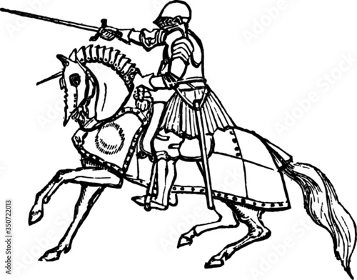 Vintage illustration of a Knight With Sword