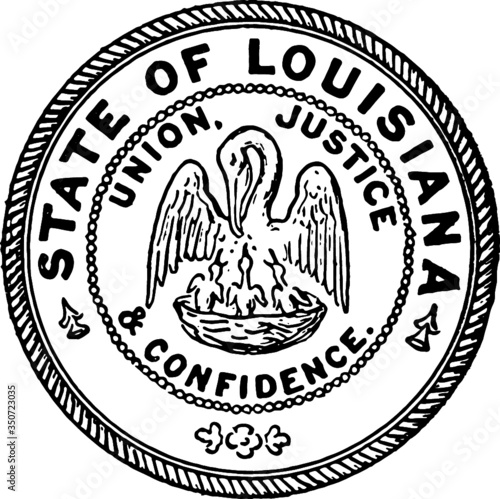Old drawing of a Louisiana State Seal photo