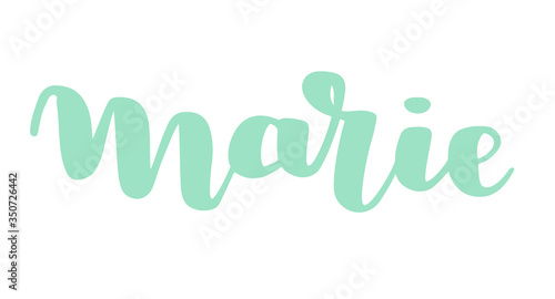 German spelling of the female name Marie. German lettering. Deutsch spelling. Calligraphy female name, isolated over white.