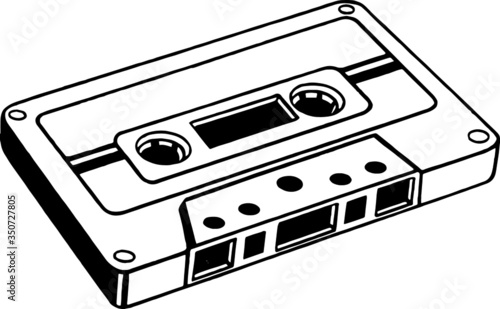 Vintage illustration of a Retro Music Cassette