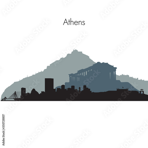 Athens vector skyline