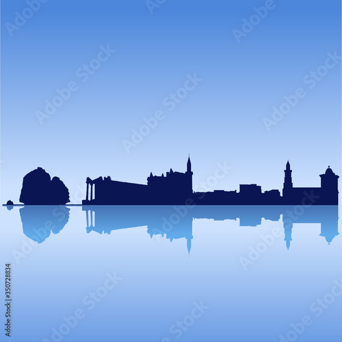 Vector silhouette skyline of Cyprus famous sites