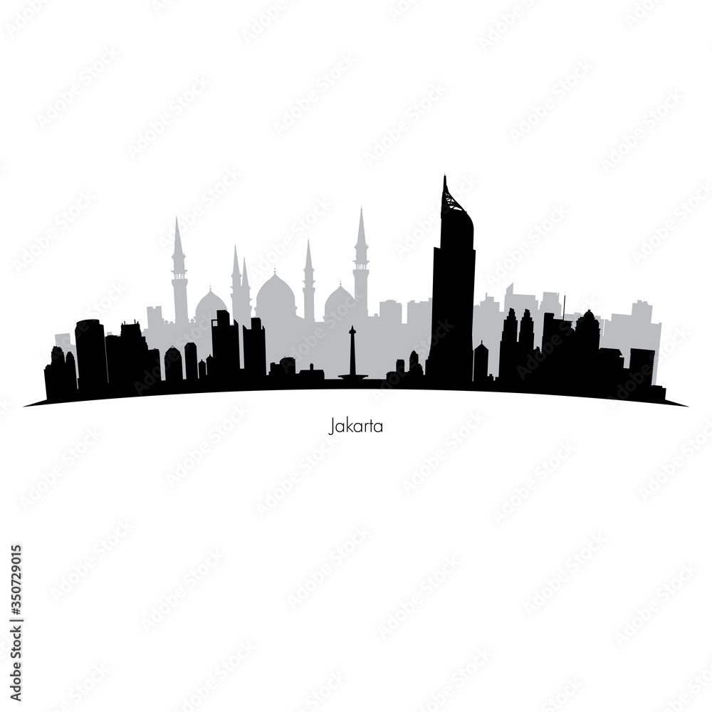 vector  Jakarta skyline