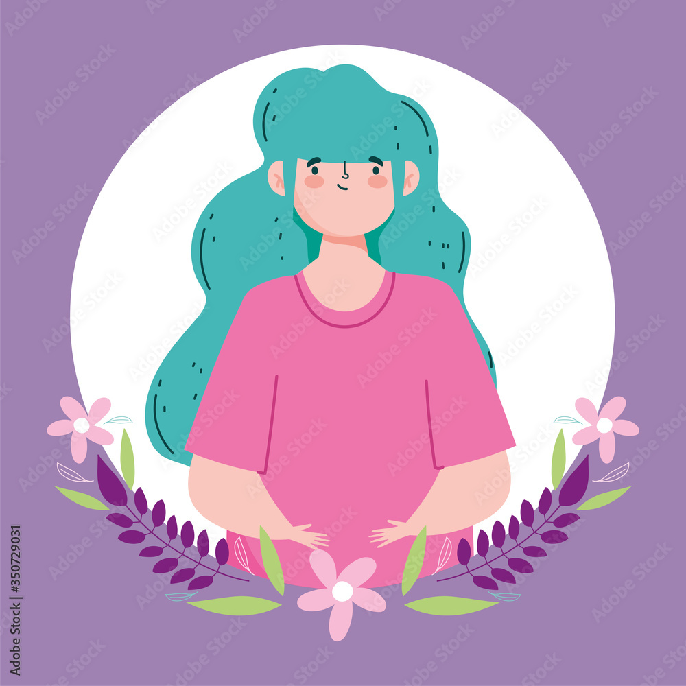 avatar woman with aquamarine hair vector design avatar woman with aquamarine hair vector design
