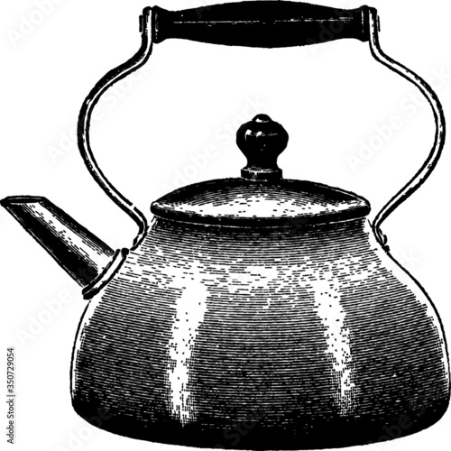 Vector Sketch of a Simple Kitchen Kettle