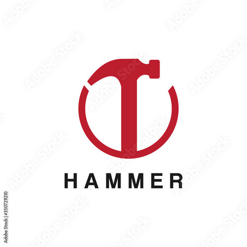simple logo hammer, vector illustration