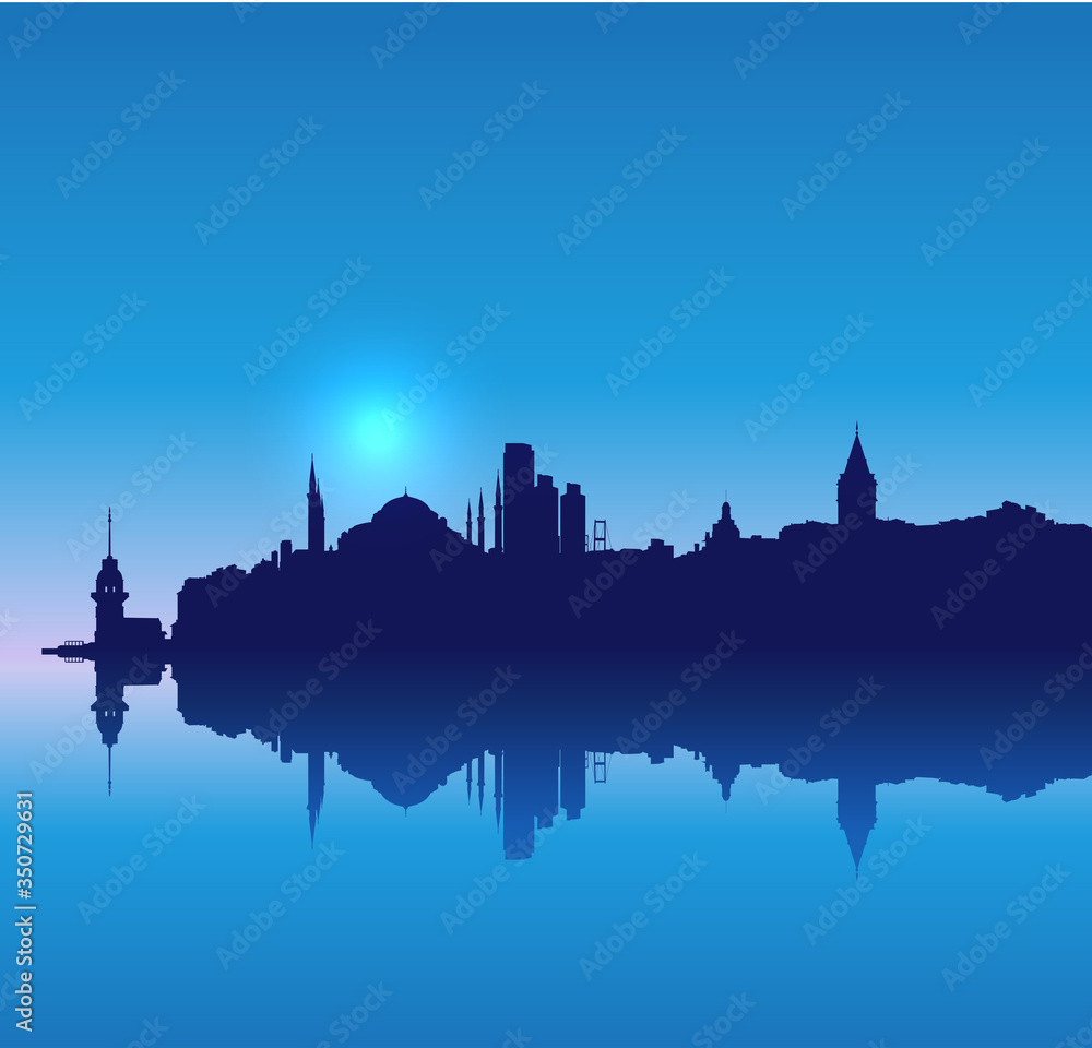 Detailed vector Istambul silhouette skyline